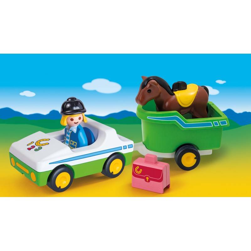 PLAYMOBIL 70181 - 1.2.3 CAR WITH HORSE TRAILER